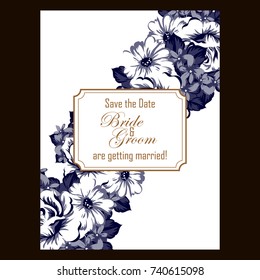 Invitation with floral background