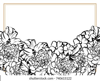 Invitation with floral background