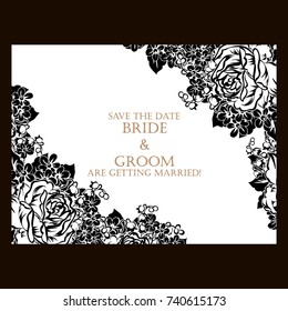 Invitation with floral background