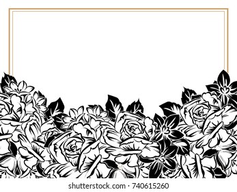 Invitation with floral background