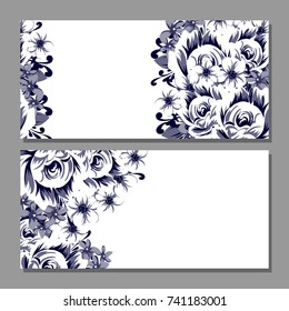 Invitation with floral background