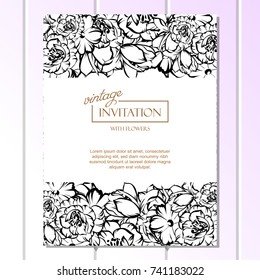 Invitation with floral background