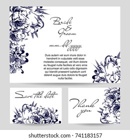 Invitation with floral background