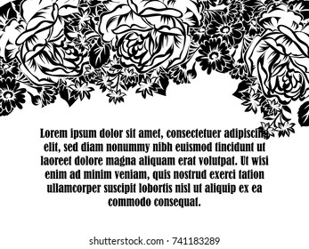 Invitation with floral background