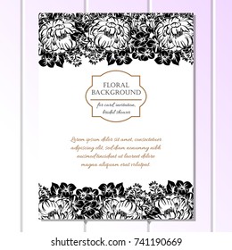 Invitation with floral background