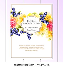 Invitation with floral background