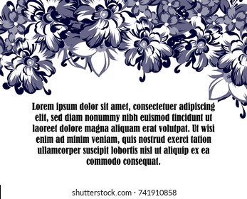 Invitation with floral background