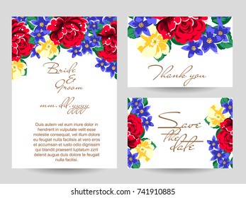 Invitation with floral background