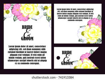 Invitation with floral background