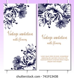 Invitation with floral background