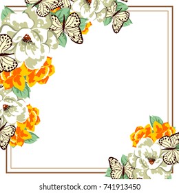 Invitation with floral background