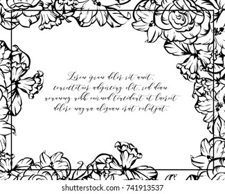 Invitation with floral background