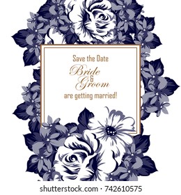 Invitation with floral background