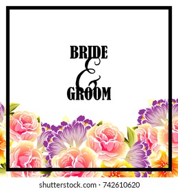 Invitation with floral background