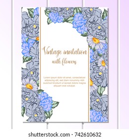 Invitation with floral background