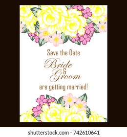 Invitation with floral background