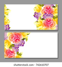 Invitation with floral background