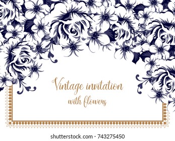 Invitation with floral background