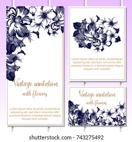 Invitation with floral background