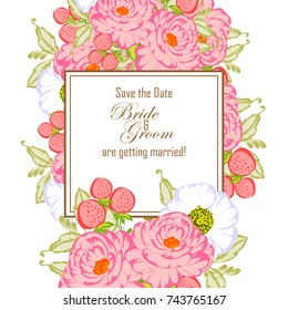Invitation with floral background