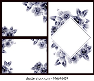 Invitation with floral background