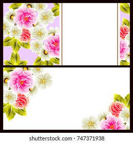 Invitation with floral background