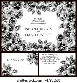 Invitation with floral background
