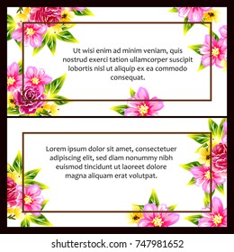 Invitation with floral background