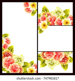 Invitation with floral background