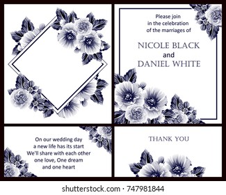 Invitation with floral background