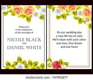 Invitation with floral background
