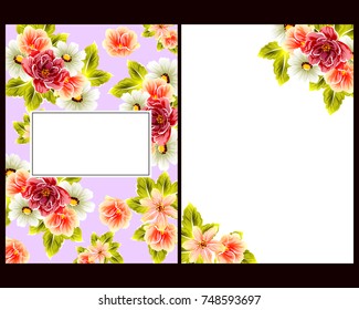 Invitation with floral background