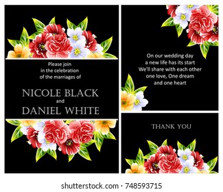 Invitation with floral background