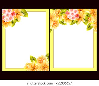 Invitation with floral background