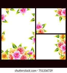 Invitation with floral background
