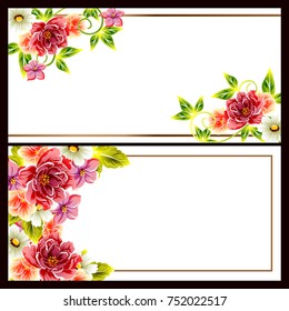 Invitation with floral background