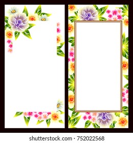 Invitation with floral background
