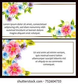 Invitation with floral background