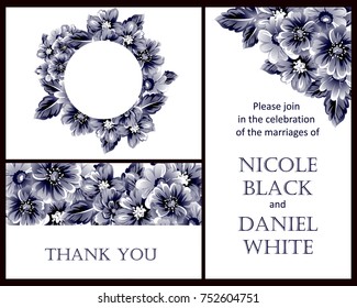 Invitation with floral background