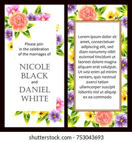 Invitation with floral background