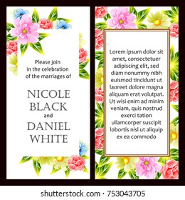 Invitation with floral background