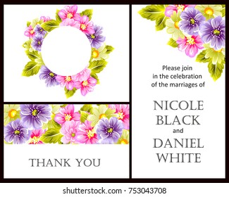 Invitation with floral background