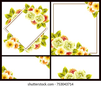 Invitation with floral background