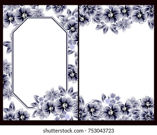 Invitation with floral background