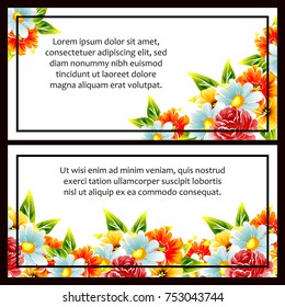 Invitation with floral background