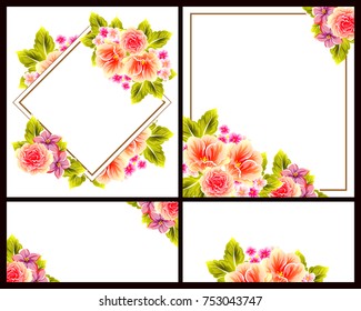 Invitation with floral background