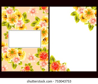 Invitation with floral background