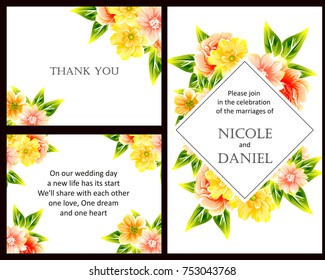 Invitation with floral background