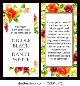 Invitation with floral background