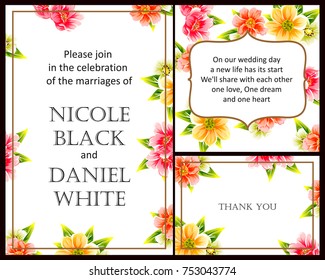 Invitation with floral background